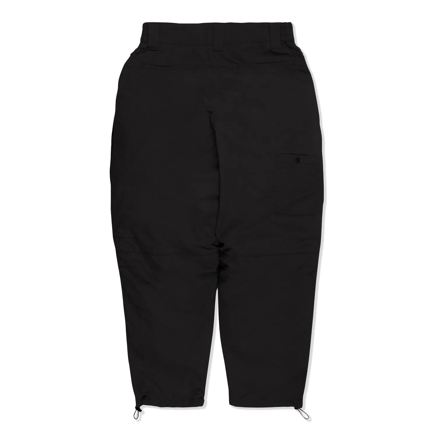 LAKH Men Trapezoid Pockets Utility Pants Black