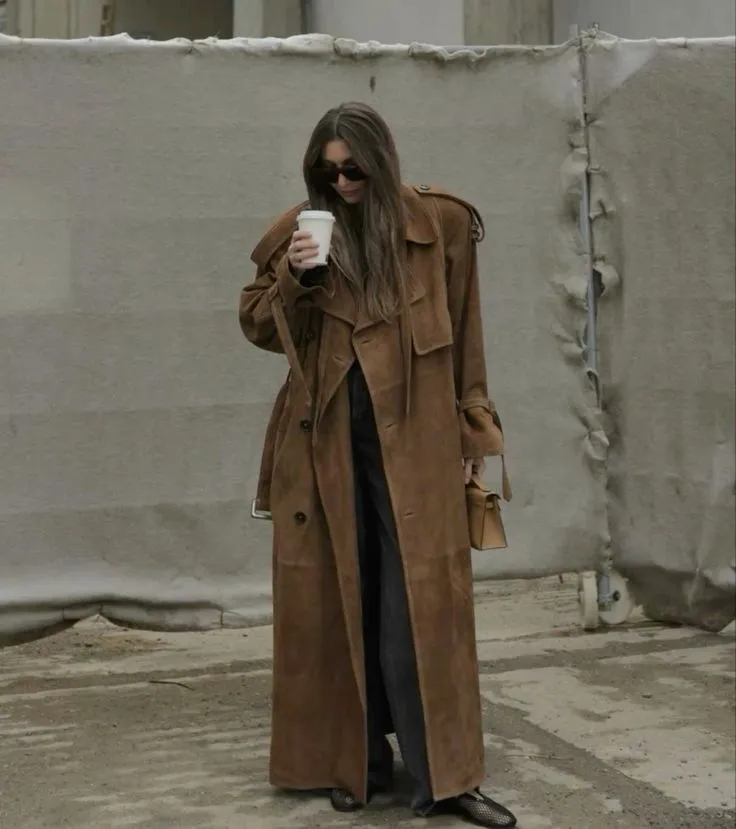 LAMERA | Suede Leather Coat