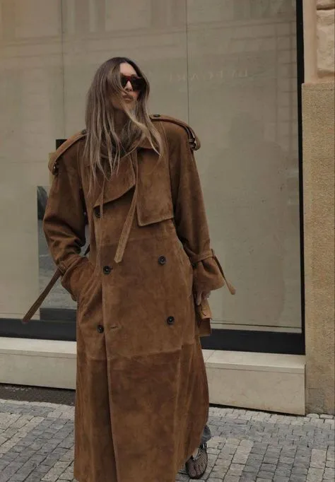 LAMERA | Suede Leather Coat