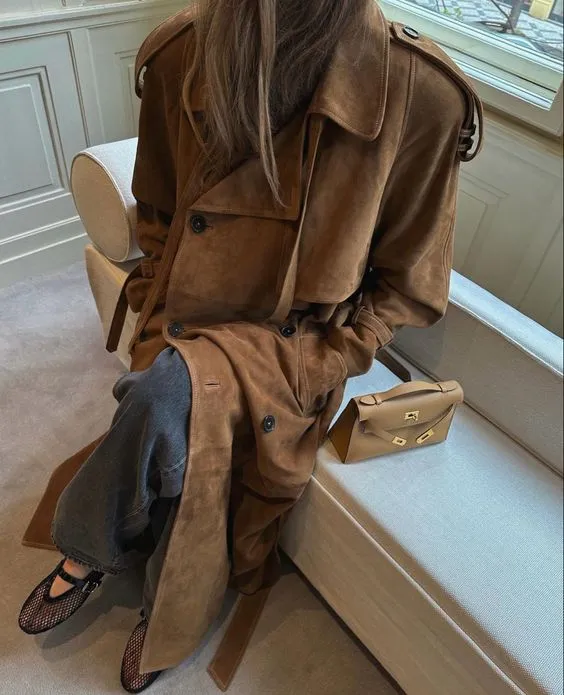 LAMERA | Suede Leather Coat