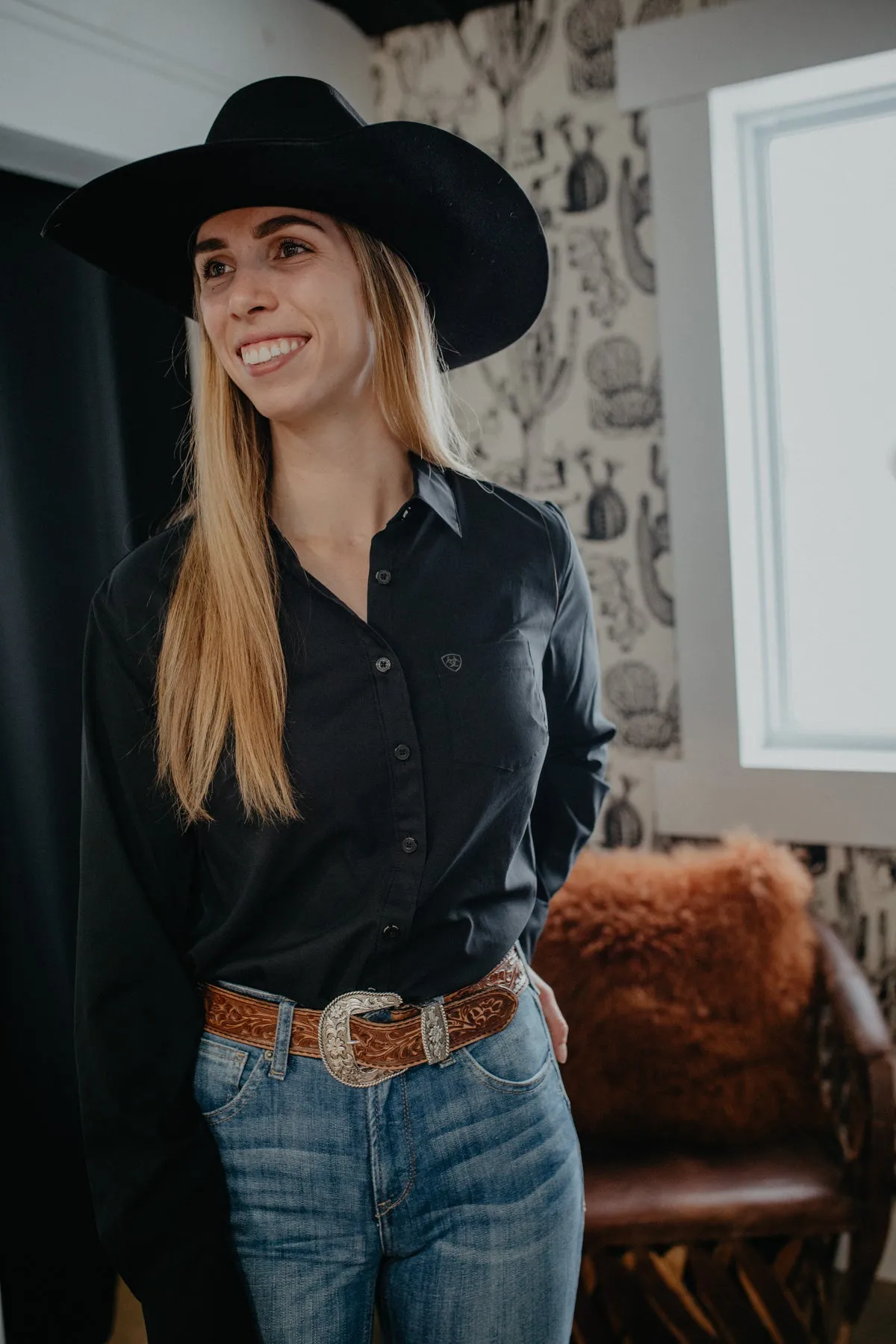 'Layton' Ariat Women's Kirby Pro Shirt Black (XS-XXL)