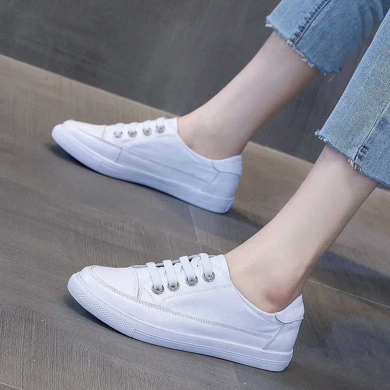 Leather Women Casual Sneakers