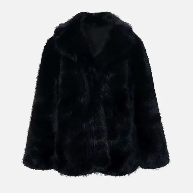 LGRQ 2025 New Winter Coat ,fur Pocket Female Top ,thickness Notched Warm Jacket ,female Fashion Outfits Tide WQ1030501L