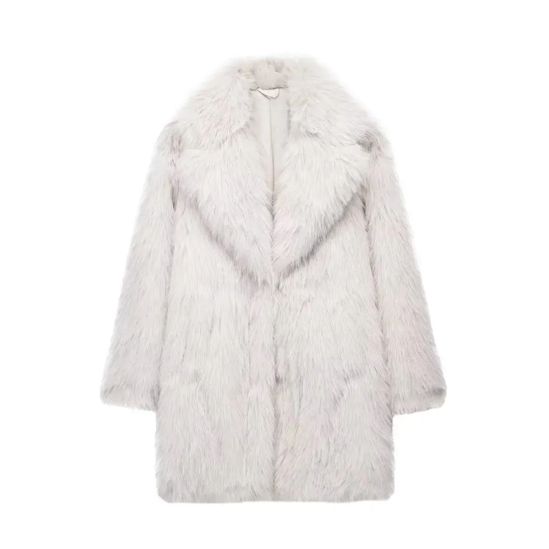 LGRQ 2025 New Winter Coat ,fur Pocket Female Top ,thickness Notched Warm Jacket ,female Fashion Outfits Tide WQ1030501L