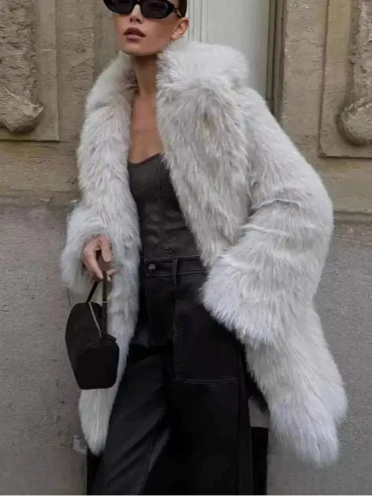 LGRQ 2025 New Winter Coat ,fur Pocket Female Top ,thickness Notched Warm Jacket ,female Fashion Outfits Tide WQ1030501L
