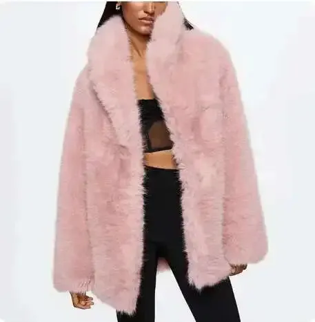 LGRQ 2025 New Winter Coat ,fur Pocket Female Top ,thickness Notched Warm Jacket ,female Fashion Outfits Tide WQ1030501L