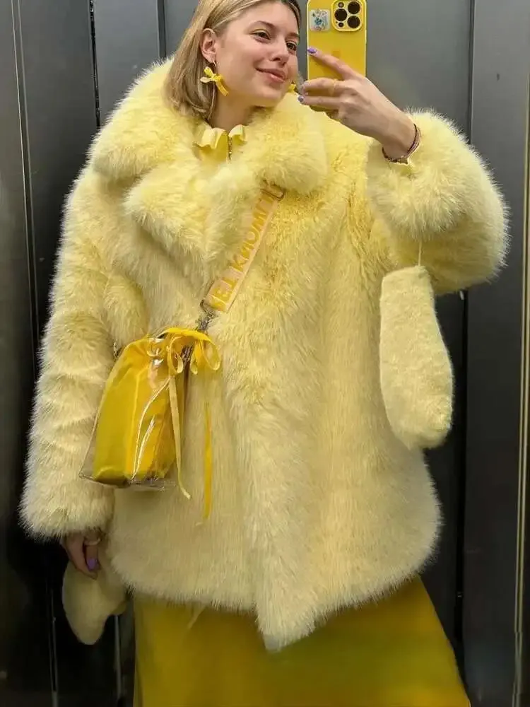 LGRQ 2025 New Winter Coat ,fur Pocket Female Top ,thickness Notched Warm Jacket ,female Fashion Outfits Tide WQ1030501L