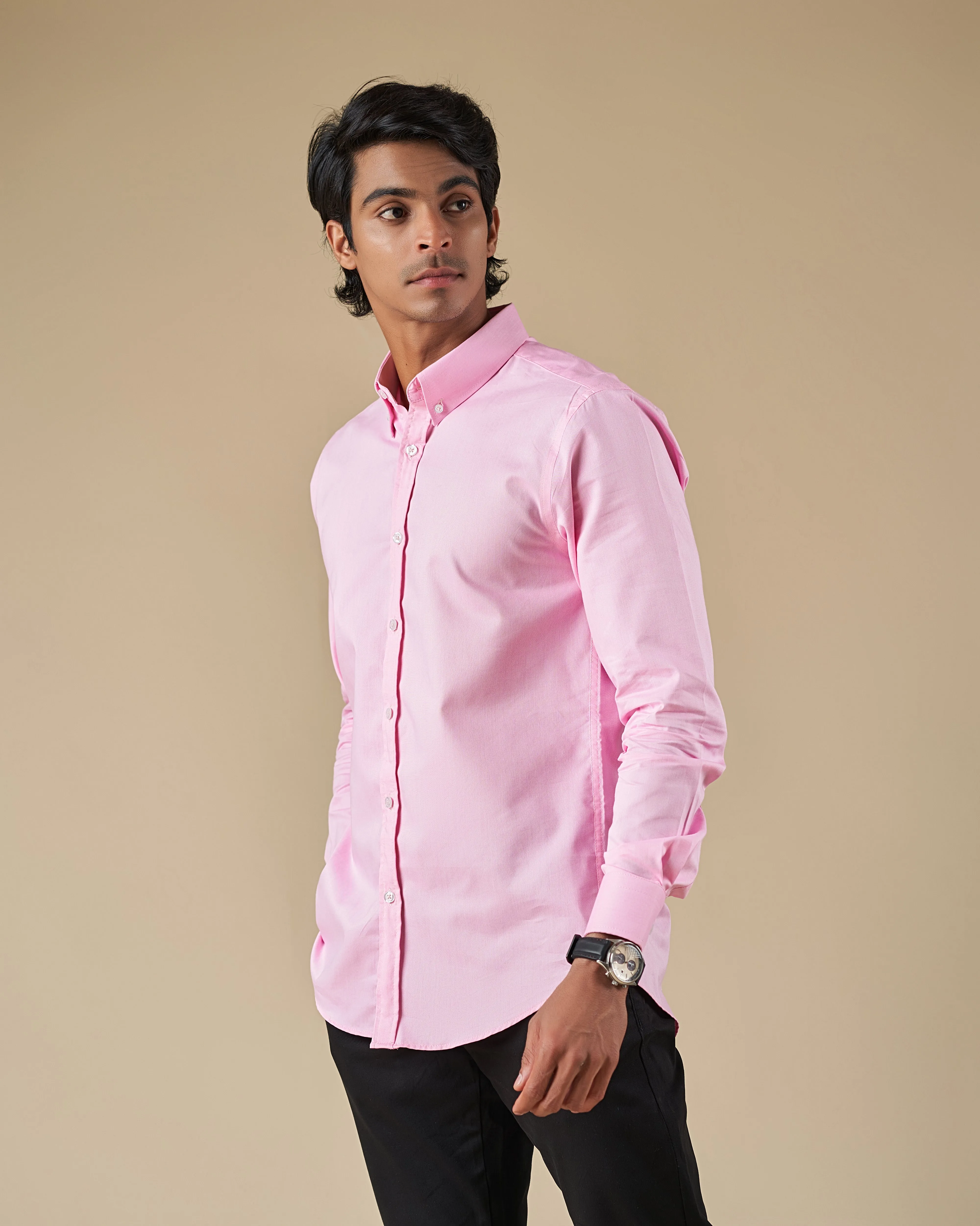 Light Pink Button Down Long Sleeve Shirt
