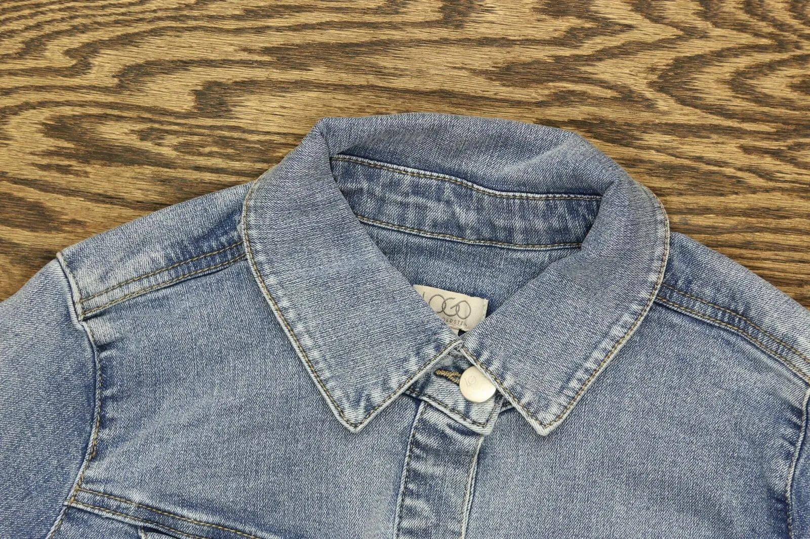 LOGO by Lori Goldstein Button Front Denim Jacket with Released Hem
