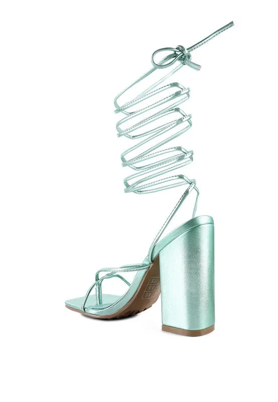 London Rag Shewolf Lace Up High Heel Sandals