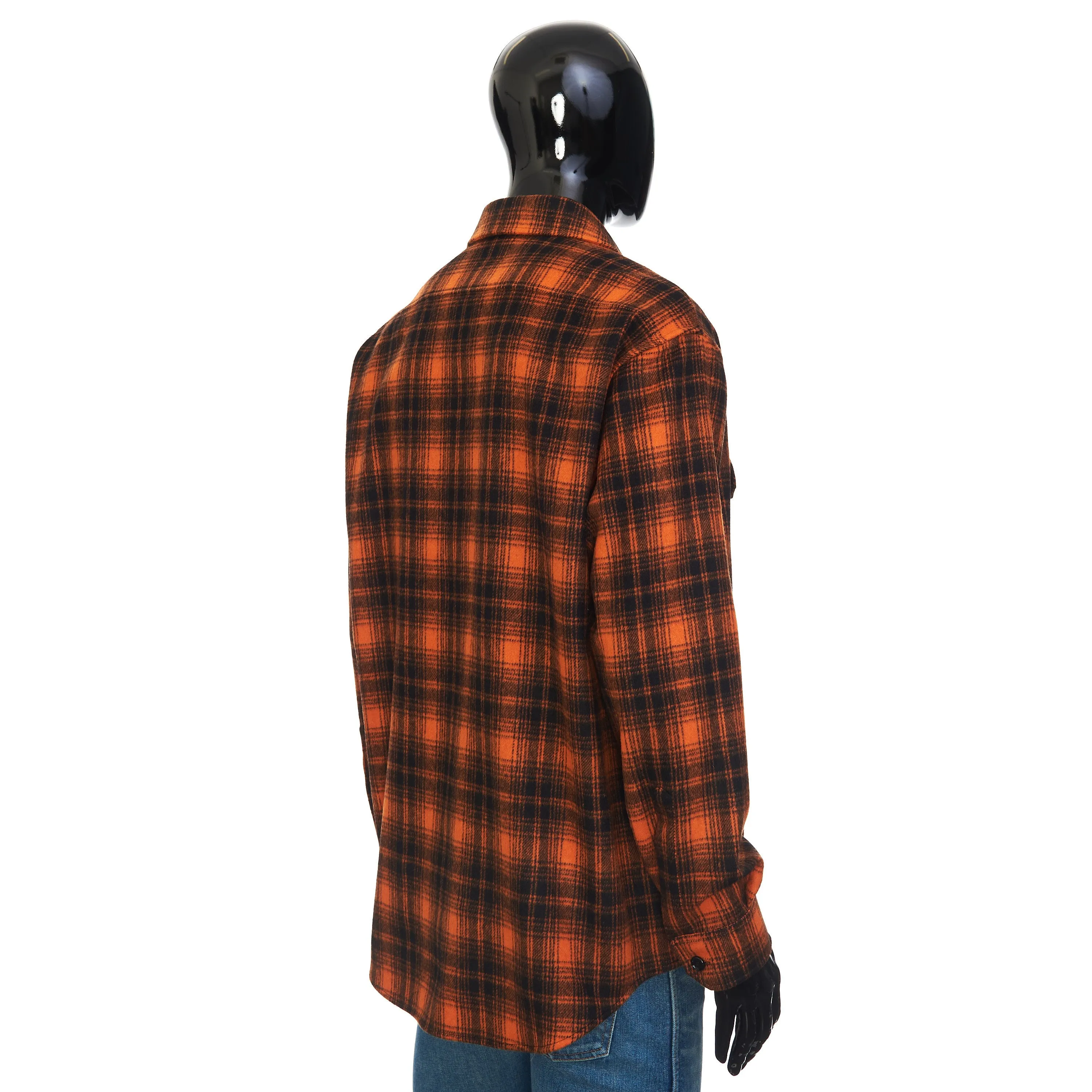 Loose Lumberjack Shirt In Orange/Noir Checked Wool