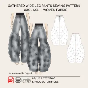 Loose Pants Gathering Stitches | Sewing Pattern
