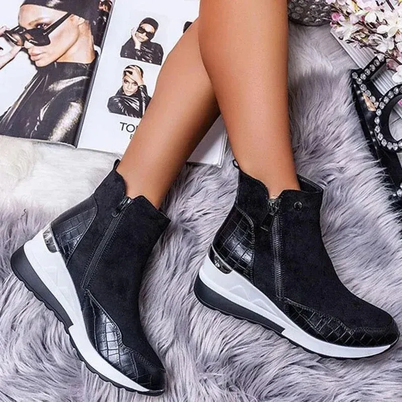 Lucy - Stilvolle Hohe Sneakers mit Suede und Kunstleder für den Herbst für Damen