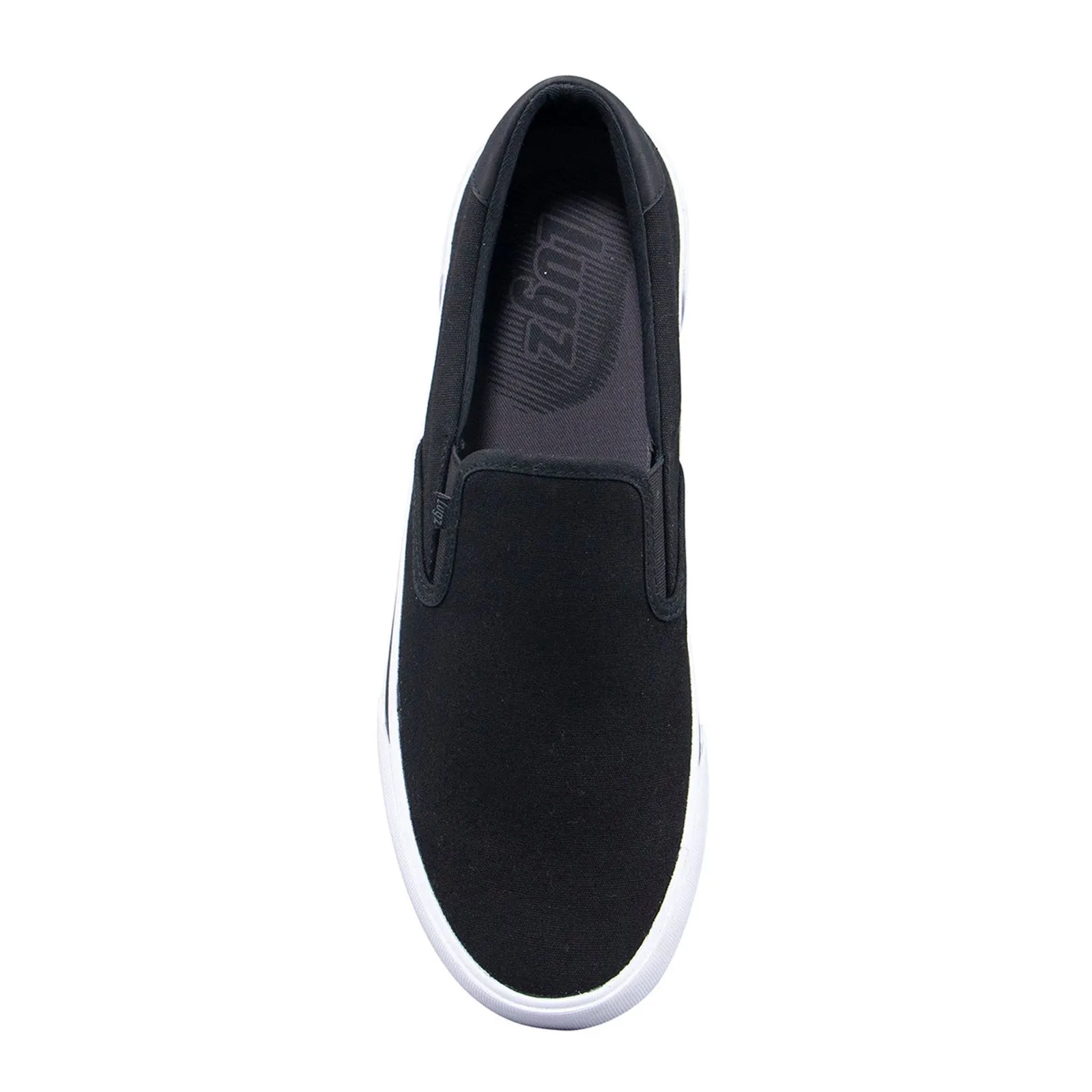 Lugz Delta MDELTC-060 Mens Black Canvas Slip On Lifestyle Sneakers Shoes