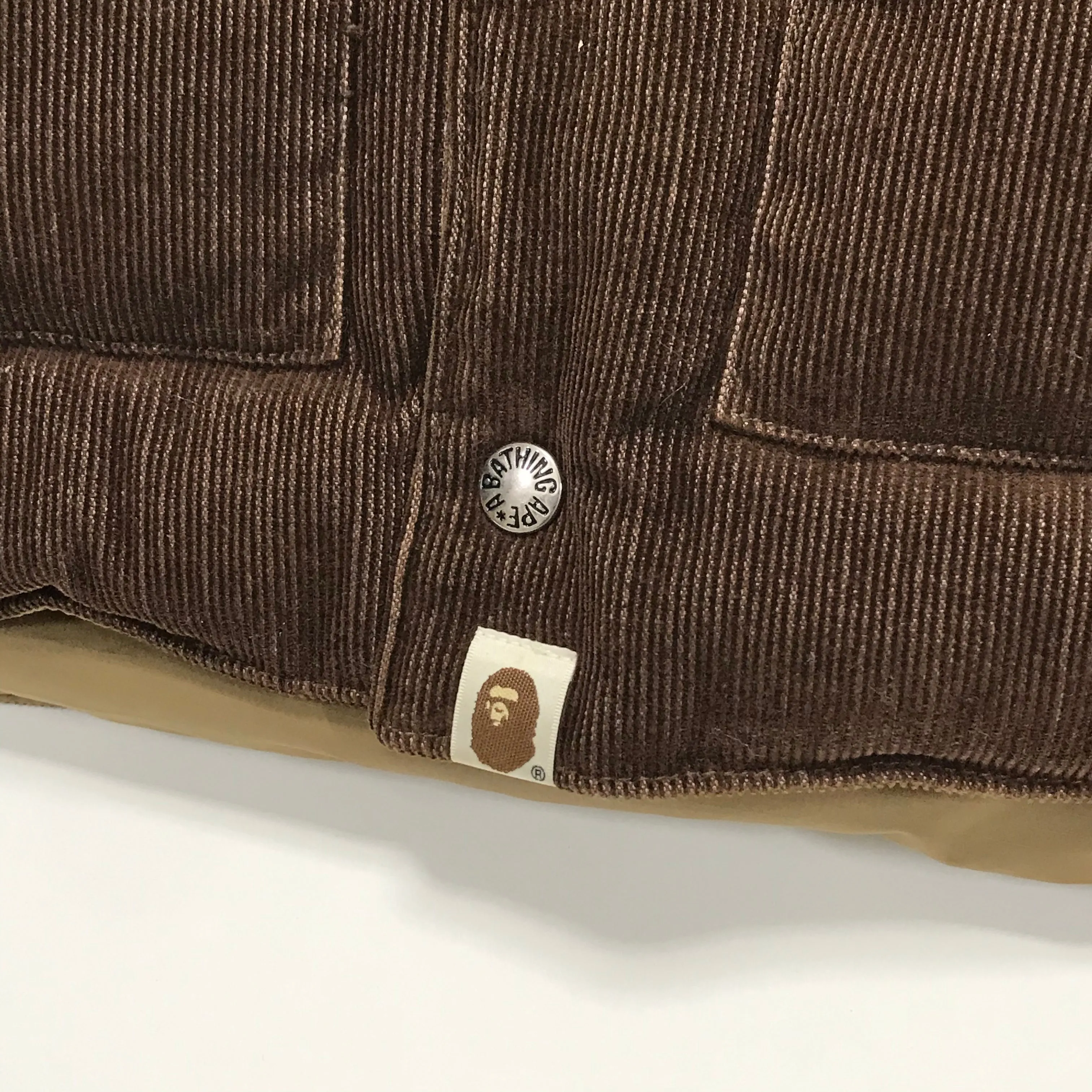 [M] A Bathing Ape Bape Fur Collar Corduroy Down Jacket