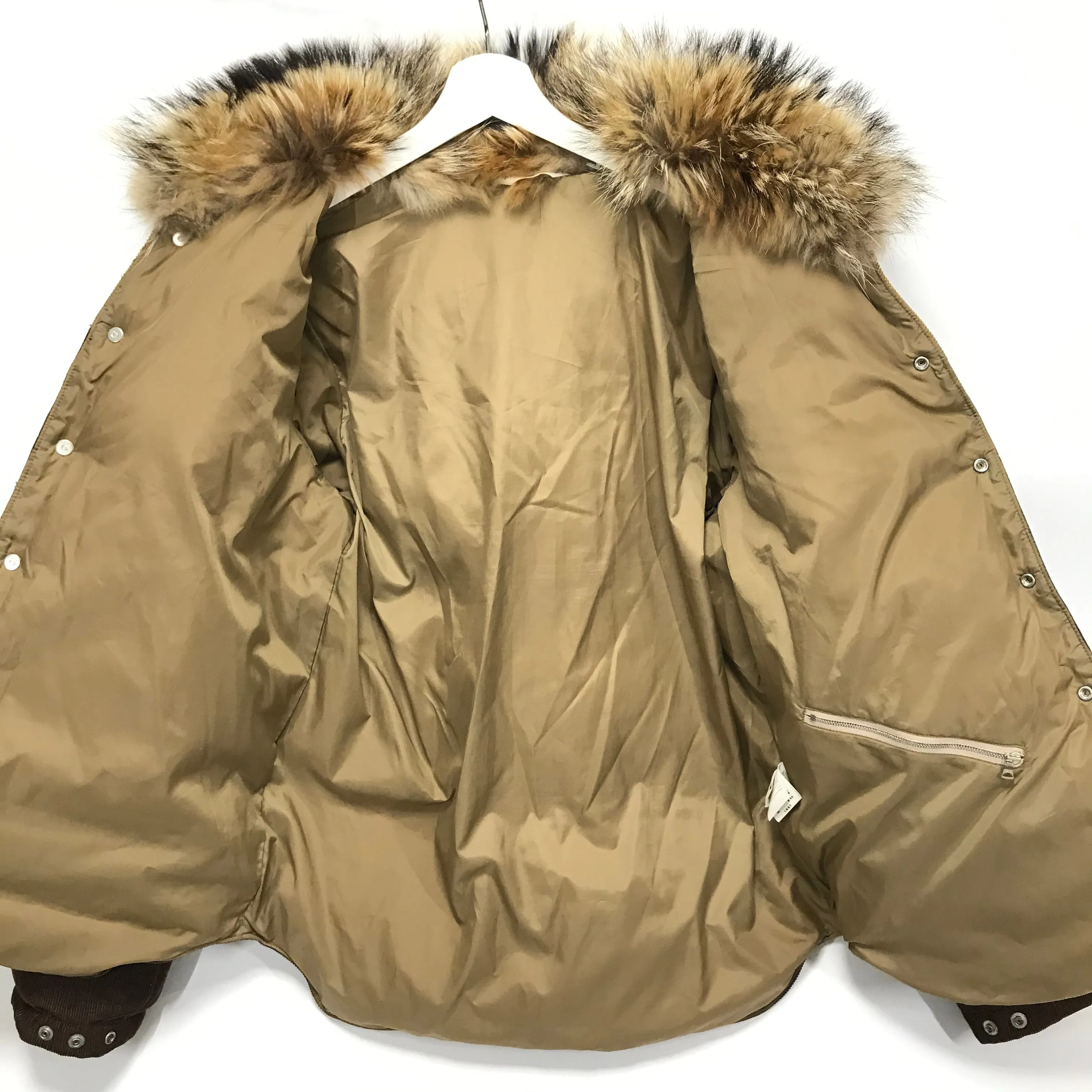 [M] A Bathing Ape Bape Fur Collar Corduroy Down Jacket