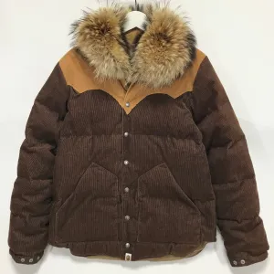 [M] A Bathing Ape Bape Fur Collar Corduroy Down Jacket