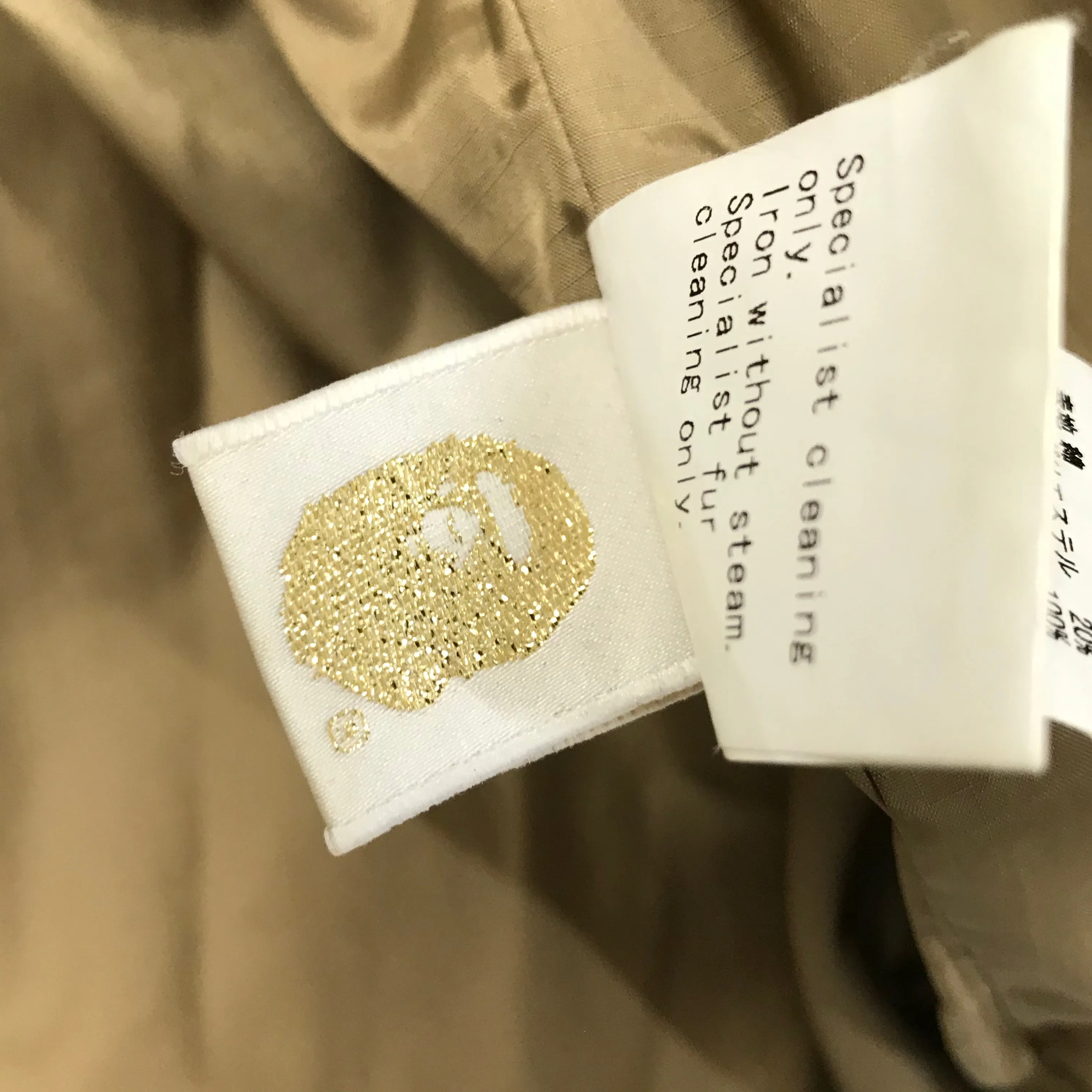 [M] A Bathing Ape Bape Fur Collar Corduroy Down Jacket