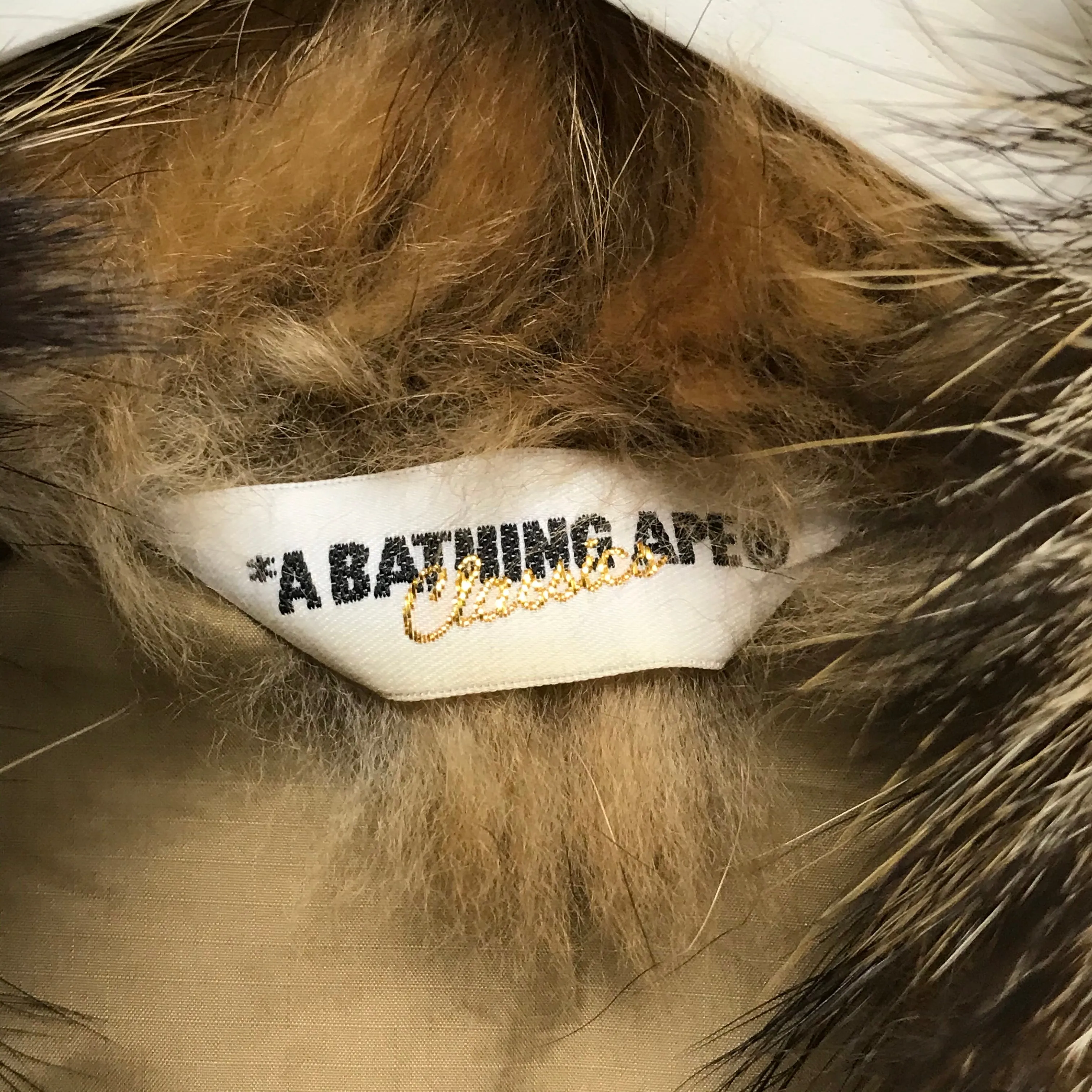 [M] A Bathing Ape Bape Fur Collar Corduroy Down Jacket