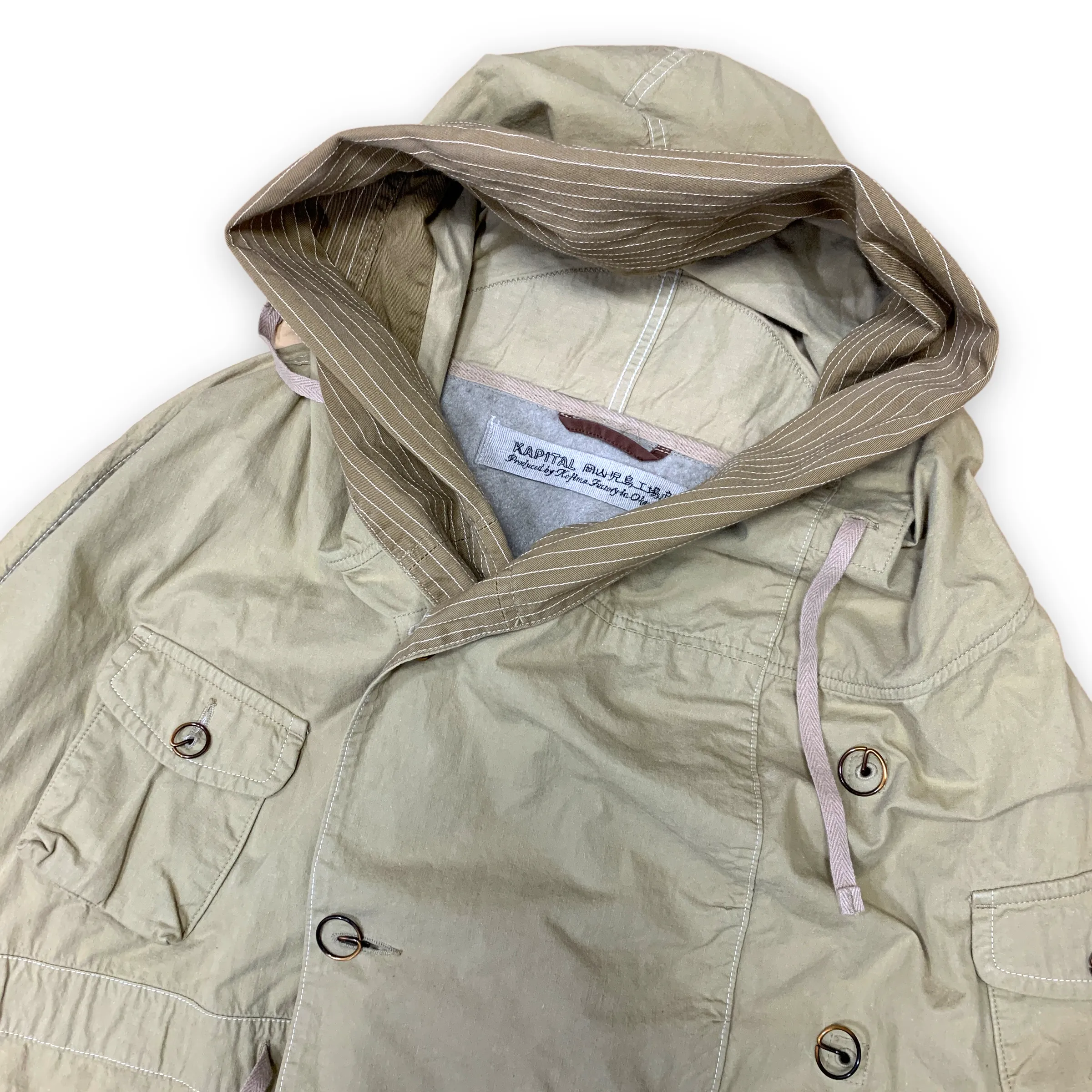 [M] Kapital Okayama Cotton Chino Katsuragi Ring Coat Beige