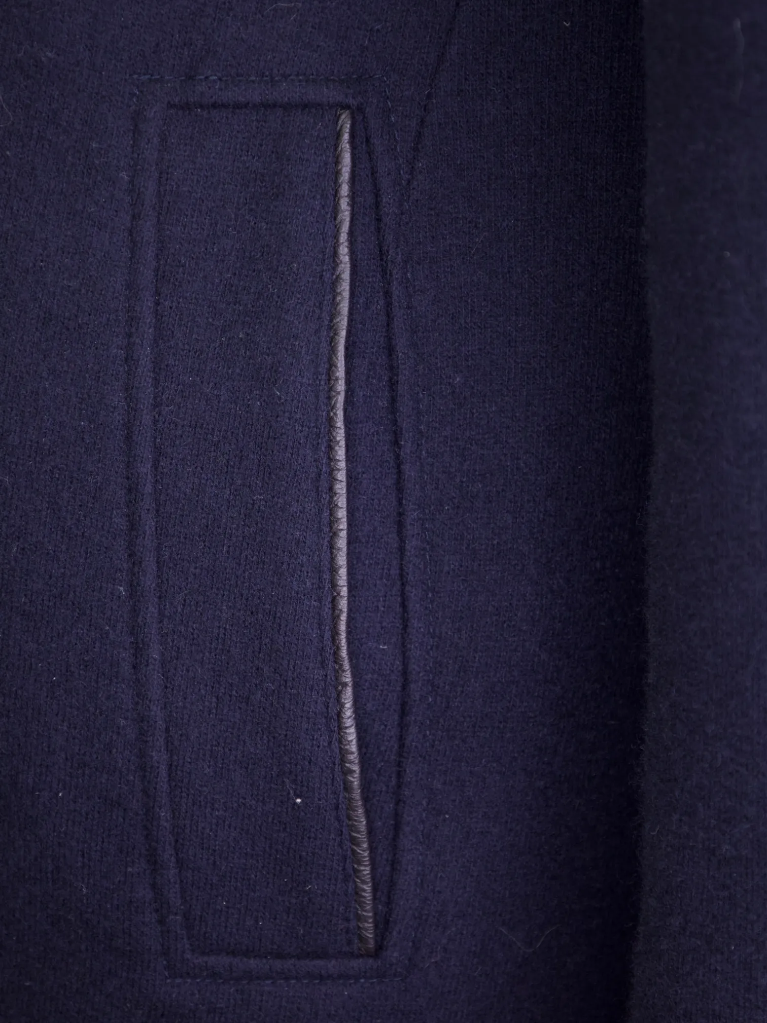 Mandelli Navy Cashmere & Castorino Fur Collar Overcoat
