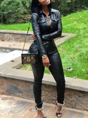 mangocouture Motorsport PU Jacket & Pants Set