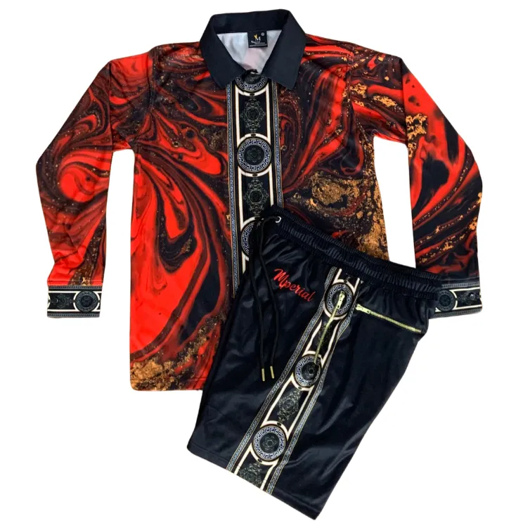 Marble Button Down LS