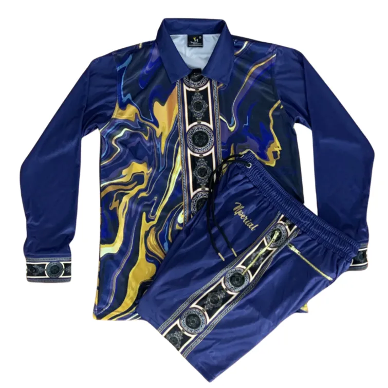 Marble Button Down LS