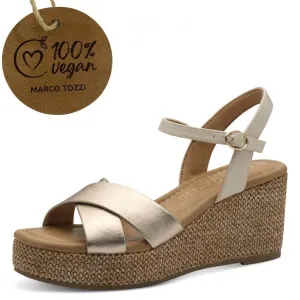 Marco Tozzi Vegan Wedge Sandal 2-28397-PLATINUM