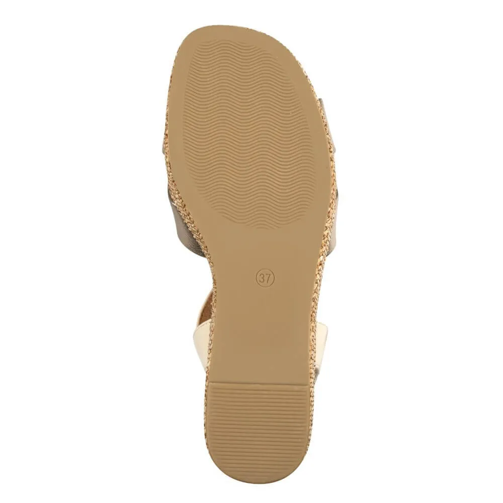 Marco Tozzi Vegan Wedge Sandal 2-28397-PLATINUM