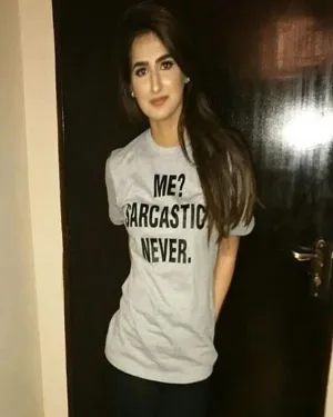 Me Sarcastic Never Cotton Printed T-Shirt For Women - Grey