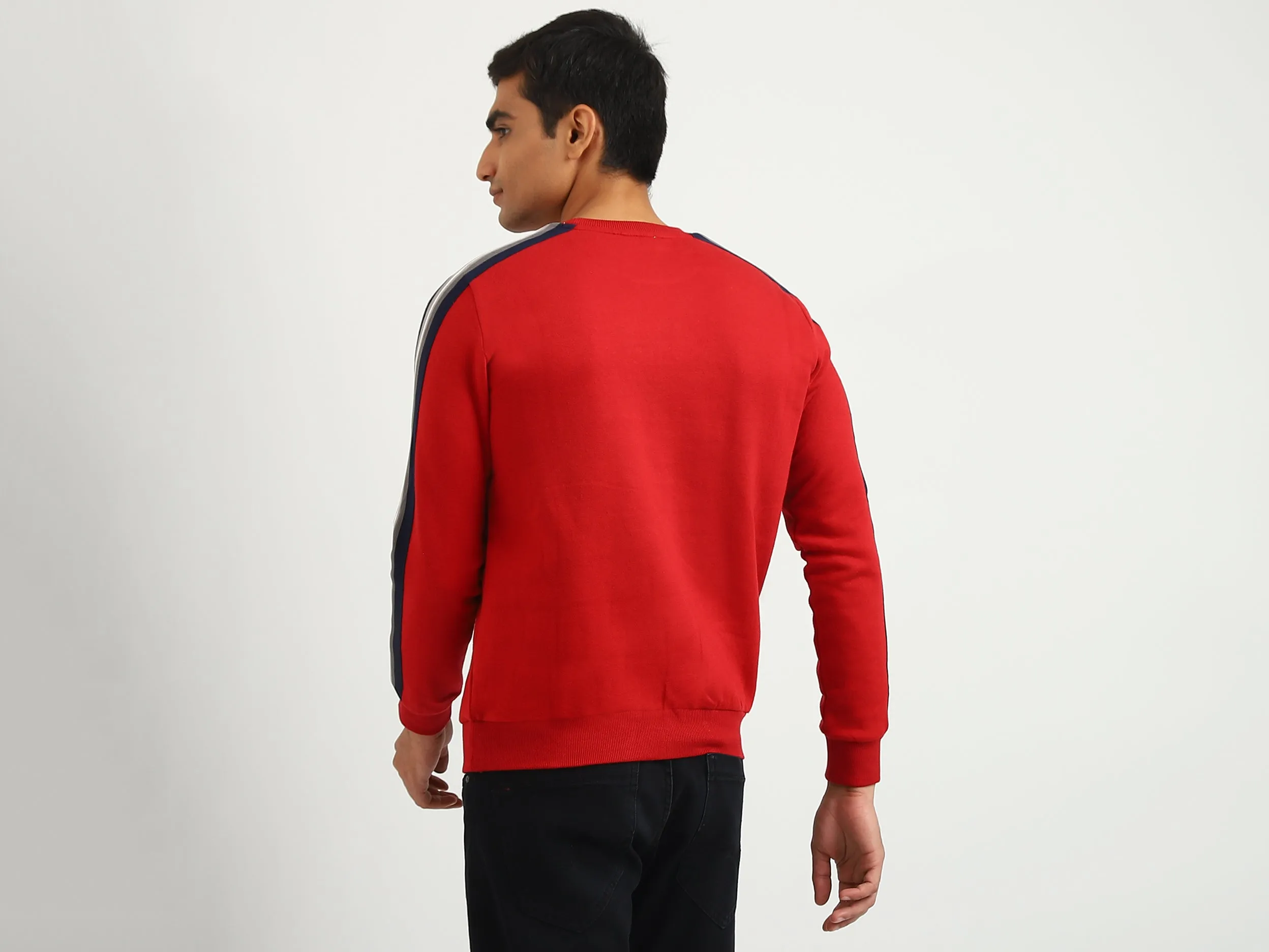 Men Printed Round Neck Sweatshirt