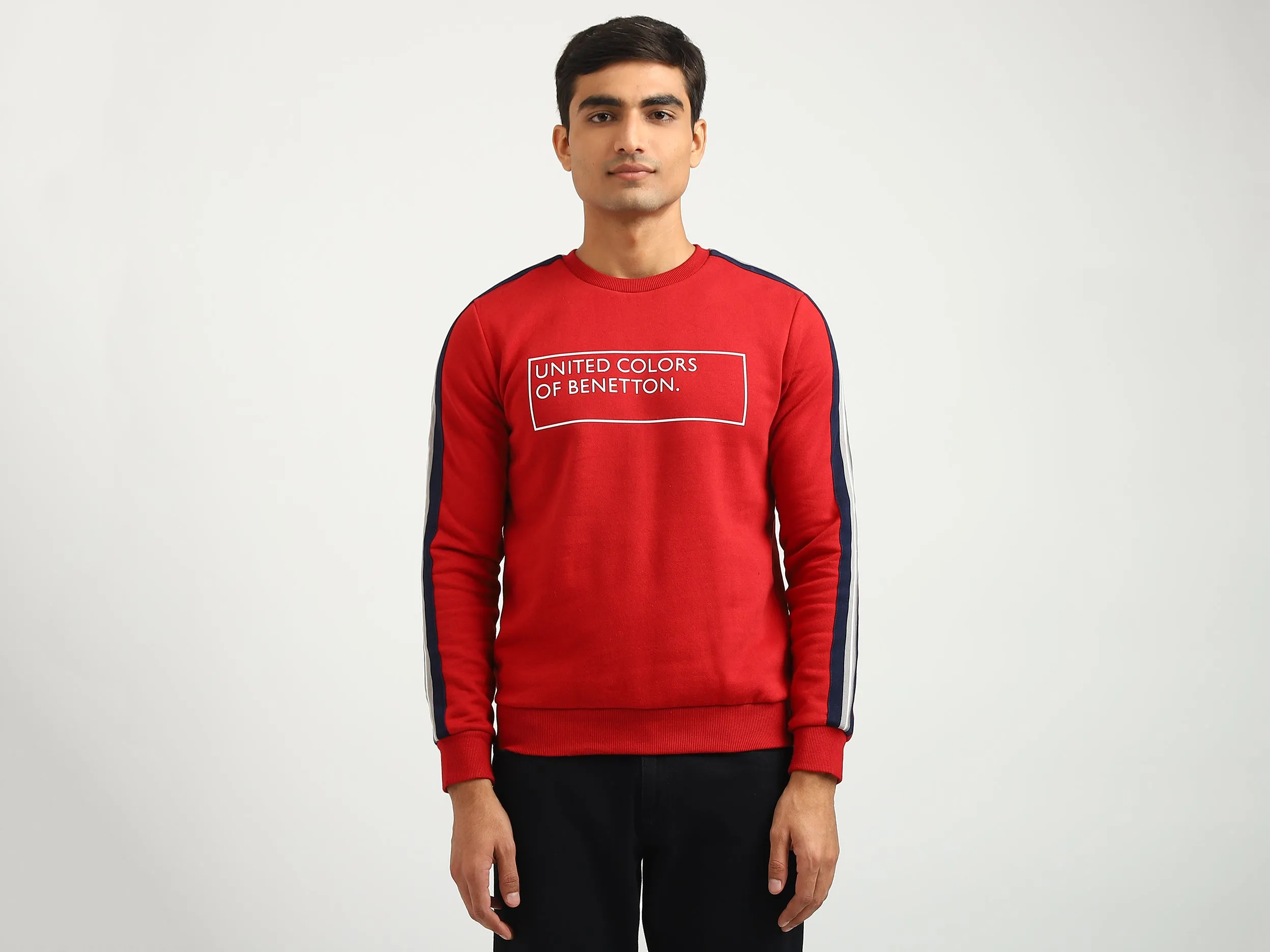 Men Printed Round Neck Sweatshirt