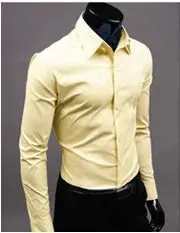 Men Shirt British Style Business Long-Sleeve Male Slim fit Casual Shirts Men's Clothing White Black wine Shirts men