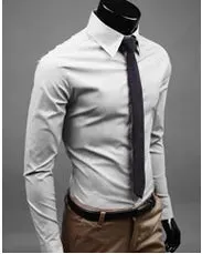 Men Shirt British Style Business Long-Sleeve Male Slim fit Casual Shirts Men's Clothing White Black wine Shirts men