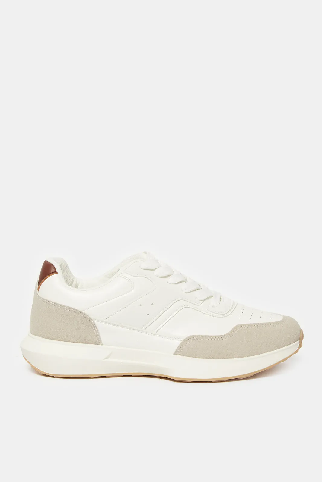 Men White Plain Sneakers