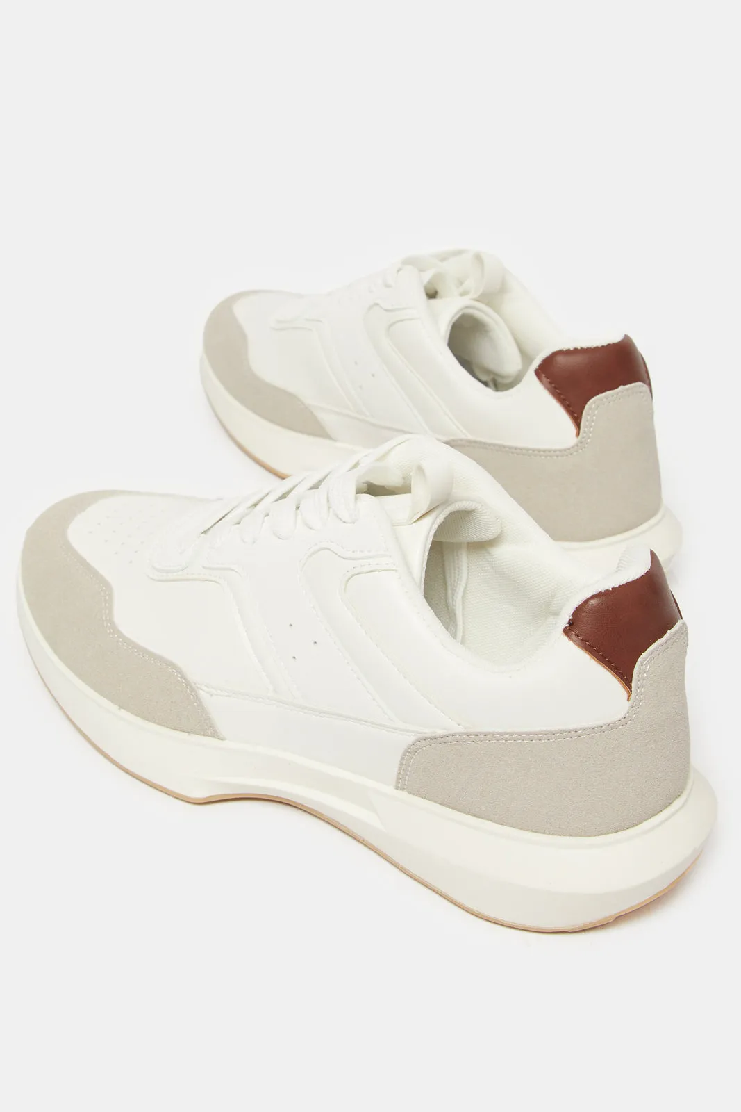 Men White Plain Sneakers