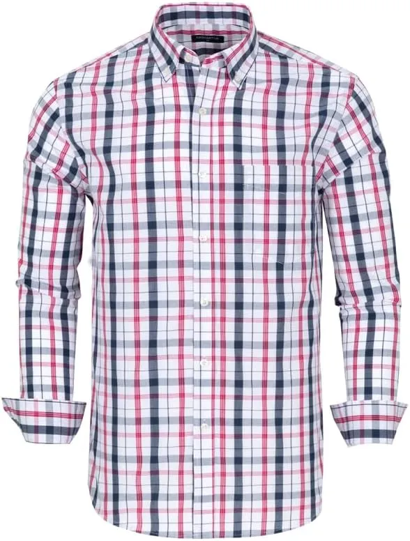 Men's Button Down Shirts Plaid Long Sleeve Dress Shirts