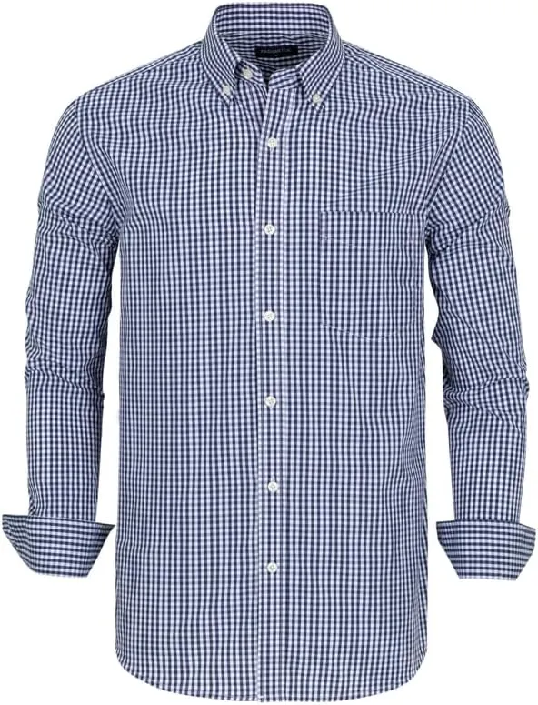 Men's Button Down Shirts Plaid Long Sleeve Dress Shirts