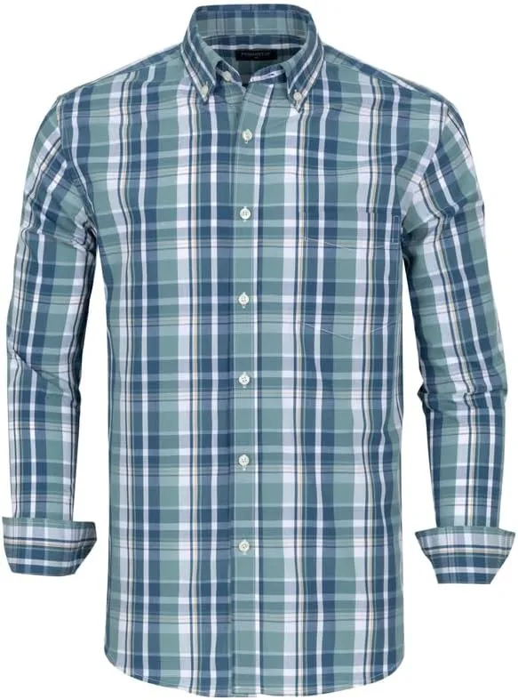 Men's Button Down Shirts Plaid Long Sleeve Dress Shirts
