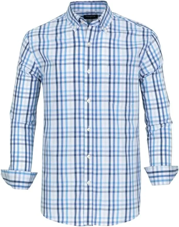Men's Button Down Shirts Plaid Long Sleeve Dress Shirts