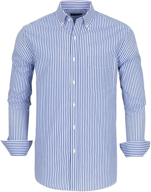 Men's Button Down Shirts Plaid Long Sleeve Dress Shirts