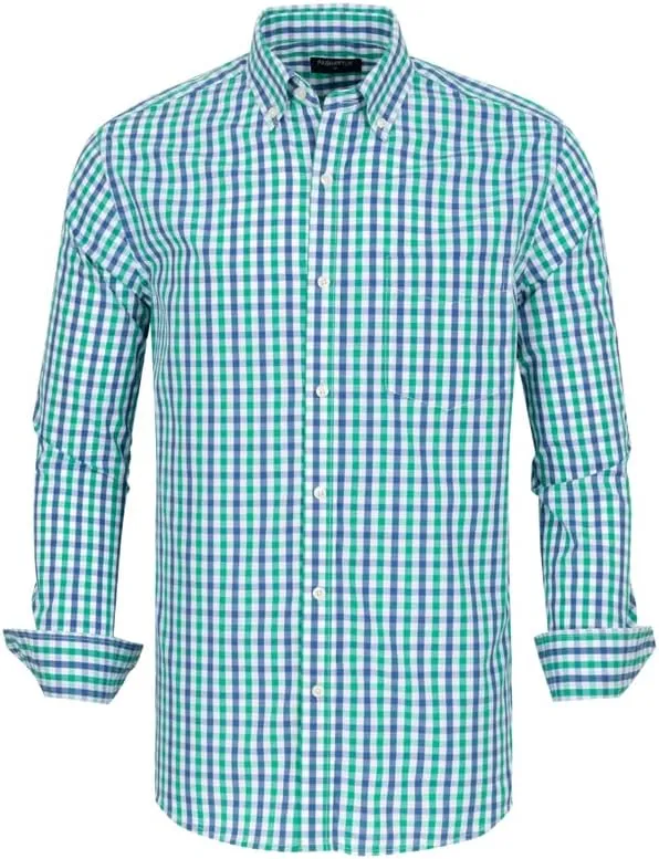 Men's Button Down Shirts Plaid Long Sleeve Dress Shirts