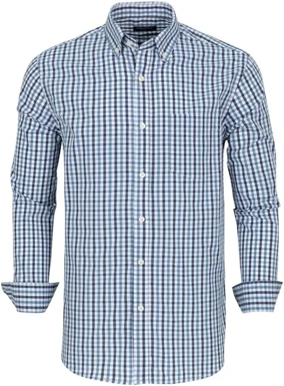 Men's Button Down Shirts Plaid Long Sleeve Dress Shirts