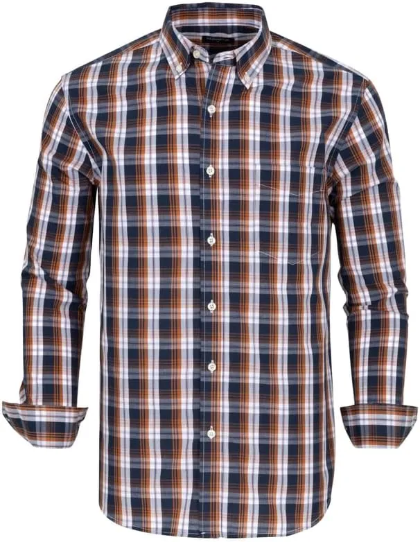 Men's Button Down Shirts Plaid Long Sleeve Dress Shirts
