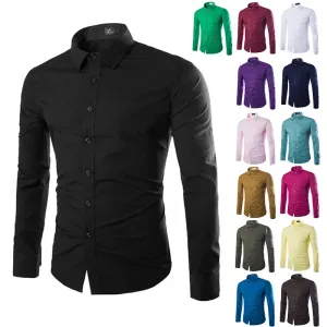 Men's Casual Long Sleeve Shirt in 14 Colors
