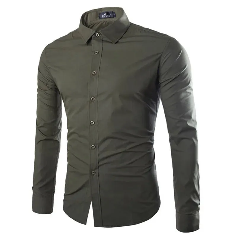 Men's Casual Long Sleeve Shirt in 14 Colors