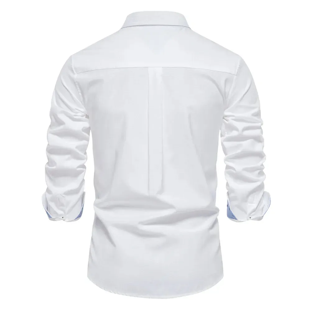 Men's Long Sleeve Button Down Cotton Blend Casual Shirts