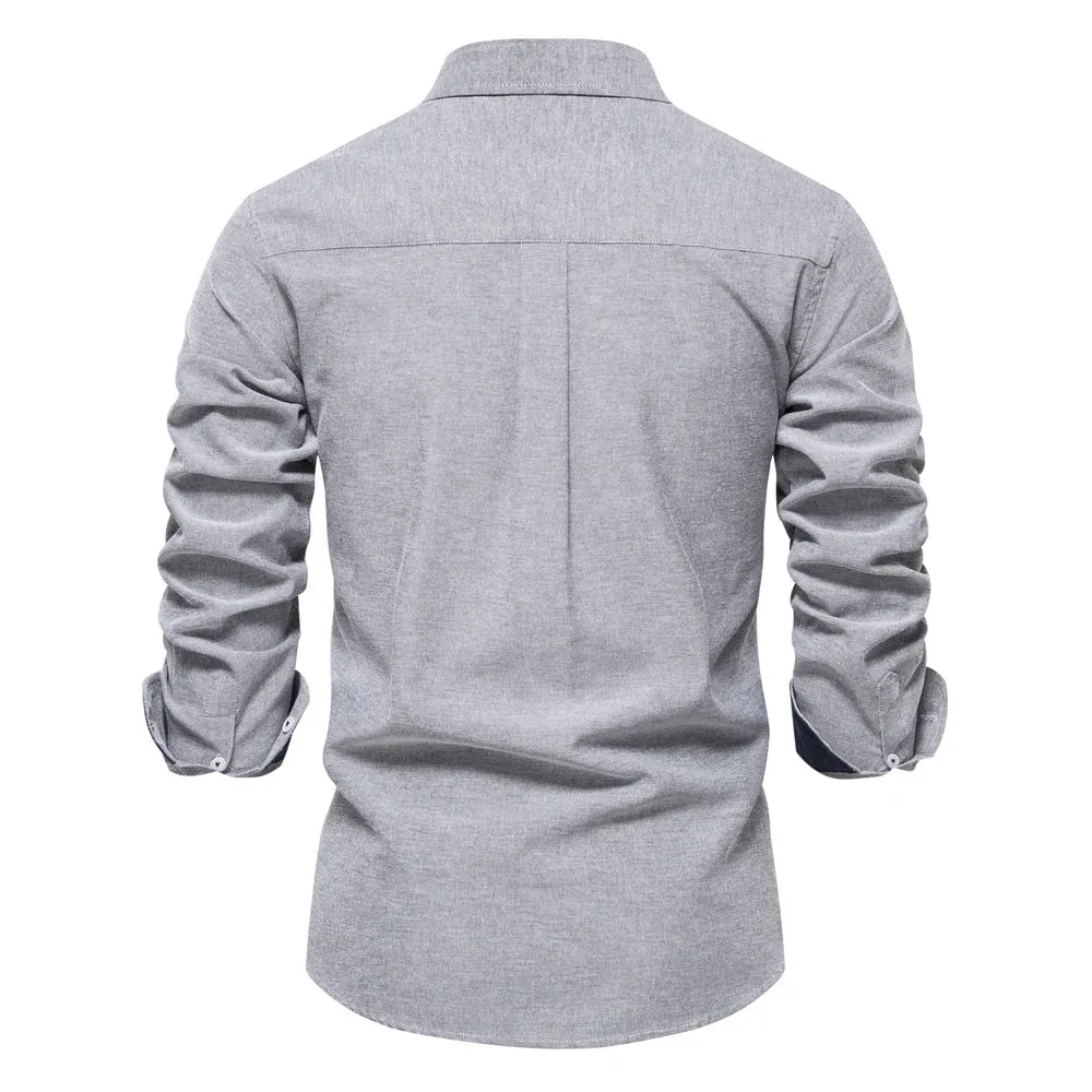 Men's Long Sleeve Button Down Cotton Blend Casual Shirts
