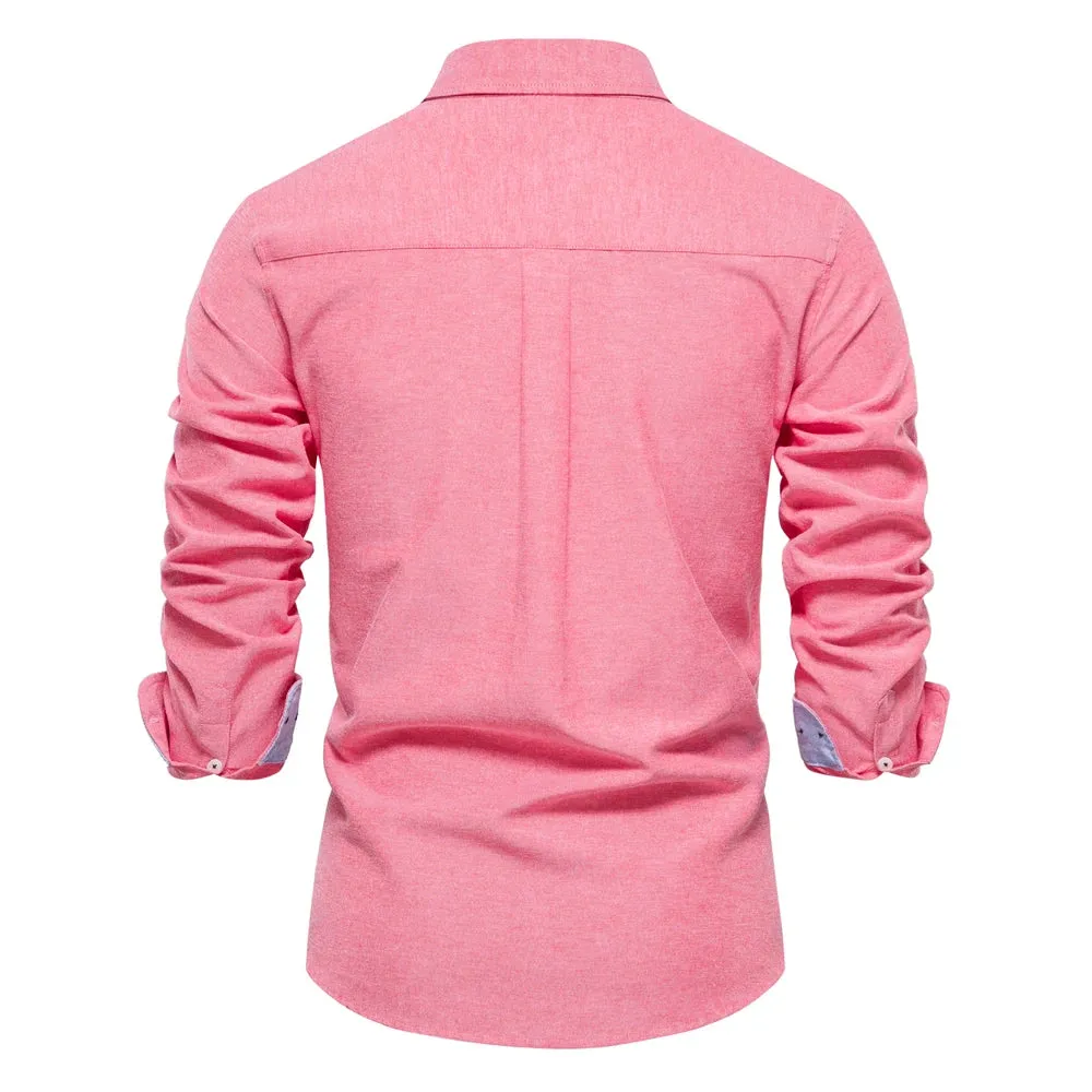 Men's Long Sleeve Button Down Cotton Blend Casual Shirts